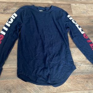 long sleeve blue white and red